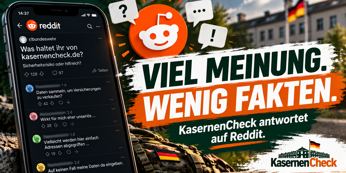 KasernenCheck seriös? Viel Meinung auf Reddit, wenig Fakten. Zeit für Klartext!