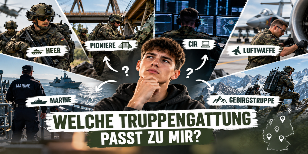 Welche Truppengattung der Bundeswehr passt zu mir? Finde heraus, wo du hingehörst!
